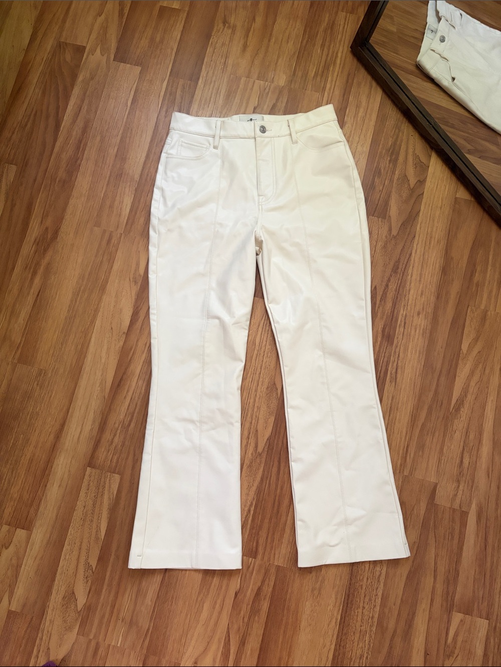 7 For All Mankind White Boot Cut Pants